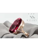 Oryginalny wyrób Vintage 14k z różowego złota Rubin Pierścionek Vintage Biżuteria vrc113r